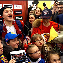 Сборную России по хоккею встретили в Москве
