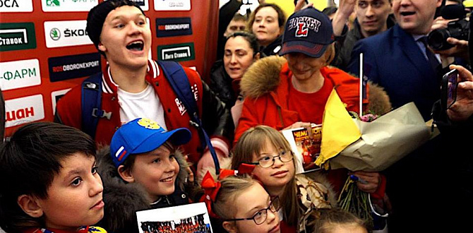 Сборную России по хоккею встретили в Москве